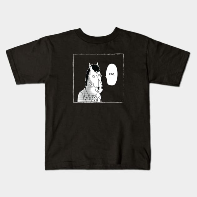 One-Line BoJack Kids T-Shirt by sonicpandaart